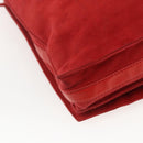 LOEWE Shoulder Bag Suede Red Gold Auth 160681-16