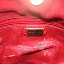 LOEWE Shoulder Bag Suede Red Gold Auth 160681-10