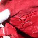 LOEWE Shoulder Bag Suede Red Gold Auth 160681-17