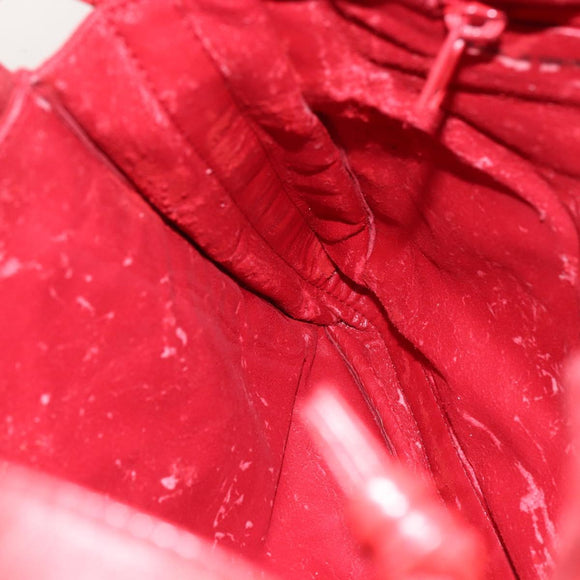 LOEWE Shoulder Bag Suede Red Gold Auth 160681