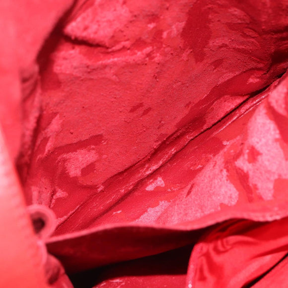 LOEWE Shoulder Bag Suede Red Gold Auth 160681