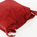 LOEWE Shoulder Bag Suede Red Gold Auth 160681-6