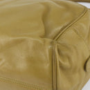 LOEWE anagram Hand Bag Leather Green Gold Auth 160682-15