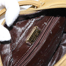 LOEWE anagram Hand Bag Leather Green Gold Auth 160682-10