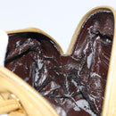 LOEWE anagram Hand Bag Leather Green Gold Auth 160682-19