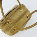 LOEWE anagram Hand Bag Leather Green Gold Auth 160682-6