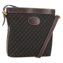 LOEWE anagram Shoulder Bag Nylon Brown Gold Auth 160683-1