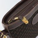 LOEWE anagram Shoulder Bag Nylon Brown Gold Auth 160683-10