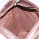 LOEWE anagram Shoulder Bag Nylon Brown Gold Auth 160683-17