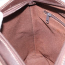 LOEWE anagram Shoulder Bag Nylon Brown Gold Auth 160683-18