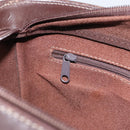 LOEWE anagram Shoulder Bag Nylon Brown Gold Auth 160683-19