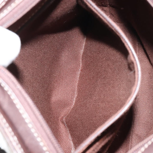 LOEWE anagram Shoulder Bag Nylon Brown Gold Auth 160683