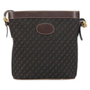 LOEWE anagram Shoulder Bag Nylon Brown Gold Auth 160683-13