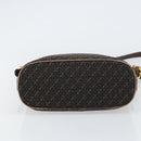 LOEWE anagram Shoulder Bag Nylon Brown Gold Auth 160683-5