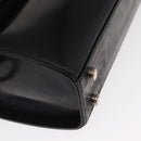 Salvatore Ferragamo Gancini Shoulder Bag Enamel Black Silver Auth 160684-10