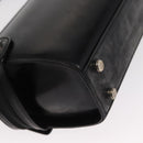Salvatore Ferragamo Gancini Shoulder Bag Enamel Black Silver Auth 160684-12
