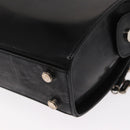 Salvatore Ferragamo Gancini Shoulder Bag Enamel Black Silver Auth 160684-13