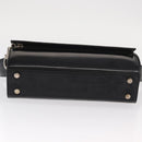Salvatore Ferragamo Gancini Shoulder Bag Enamel Black Silver Auth 160684-9