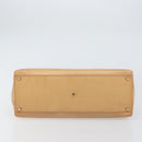 Salvatore Ferragamo Gancini Tote Bag Leather Beige Gold Auth 160685-10