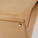 Salvatore Ferragamo Gancini Tote Bag Leather Beige Gold Auth 160685-11