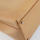 Salvatore Ferragamo Gancini Tote Bag Leather Beige Gold Auth 160685-12