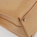 Salvatore Ferragamo Gancini Tote Bag Leather Beige Gold Auth 160685-14