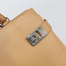 Salvatore Ferragamo Gancini Tote Bag Leather Beige Gold Auth 160685-15