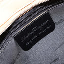Salvatore Ferragamo Gancini Tote Bag Leather Beige Gold Auth 160685-17