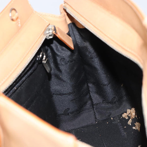 Salvatore Ferragamo Gancini Tote Bag Leather Beige Gold Auth 160685