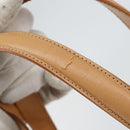 Salvatore Ferragamo Gancini Tote Bag Leather Beige Gold Auth 160685-9