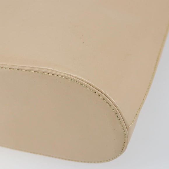 Salvatore Ferragamo Gancini Shoulder Bag Leather Beige Silver Auth 160686