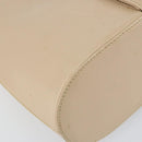 Salvatore Ferragamo Gancini Shoulder Bag Leather Beige Silver Auth 160686-15