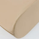Salvatore Ferragamo Gancini Shoulder Bag Leather Beige Silver Auth 160686-9