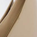 Salvatore Ferragamo Gancini Shoulder Bag Leather Beige Silver Auth 160686-10