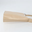 Salvatore Ferragamo Gancini Shoulder Bag Leather Beige Silver Auth 160686-3