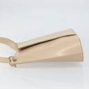 Salvatore Ferragamo Gancini Shoulder Bag Leather Beige Silver Auth 160686-4