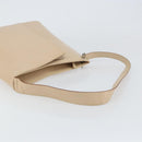 Salvatore Ferragamo Gancini Shoulder Bag Leather Beige Silver Auth 160686-7