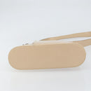 Salvatore Ferragamo Gancini Shoulder Bag Leather Beige Silver Auth 160686-5