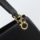 Salvatore Ferragamo Gancini Shoulder Bag Leather Black Gold Auth 160687-14