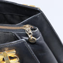 Salvatore Ferragamo Gancini Shoulder Bag Leather Black Gold Auth 160687-15
