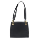Salvatore Ferragamo Gancini Shoulder Bag Leather Black Gold Auth 160687-2