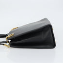 Salvatore Ferragamo Gancini Shoulder Bag Leather Black Gold Auth 160687-5