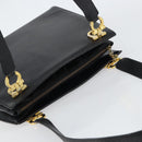 Salvatore Ferragamo Gancini Shoulder Bag Leather Black Gold Auth 160687-6