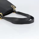 Salvatore Ferragamo Gancini Shoulder Bag Leather Black Gold Auth 160687-7