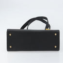 Salvatore Ferragamo Gancini Shoulder Bag Leather Black Gold Auth 160687-9