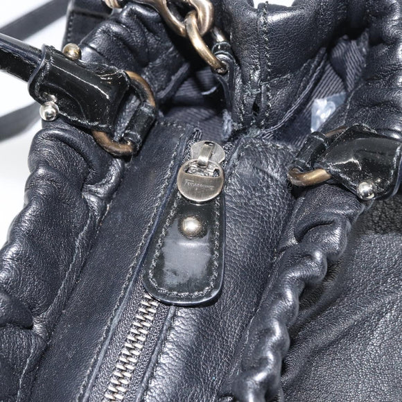 Salvatore Ferragamo Vala Hand Bag Leather 2way Black Auth 160688