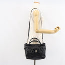 Salvatore Ferragamo Vala Hand Bag Leather 2way Black Auth 160688-26