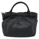 Salvatore Ferragamo Vala Hand Bag Leather 2way Black Auth 160688-2