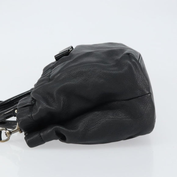 Salvatore Ferragamo Vala Hand Bag Leather 2way Black Auth 160688