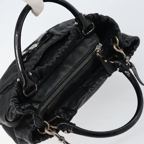 Salvatore Ferragamo Vala Hand Bag Leather 2way Black Auth 160688